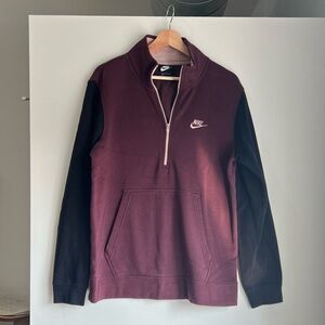 Nike Women's Burgundy and Black Sweatshirt